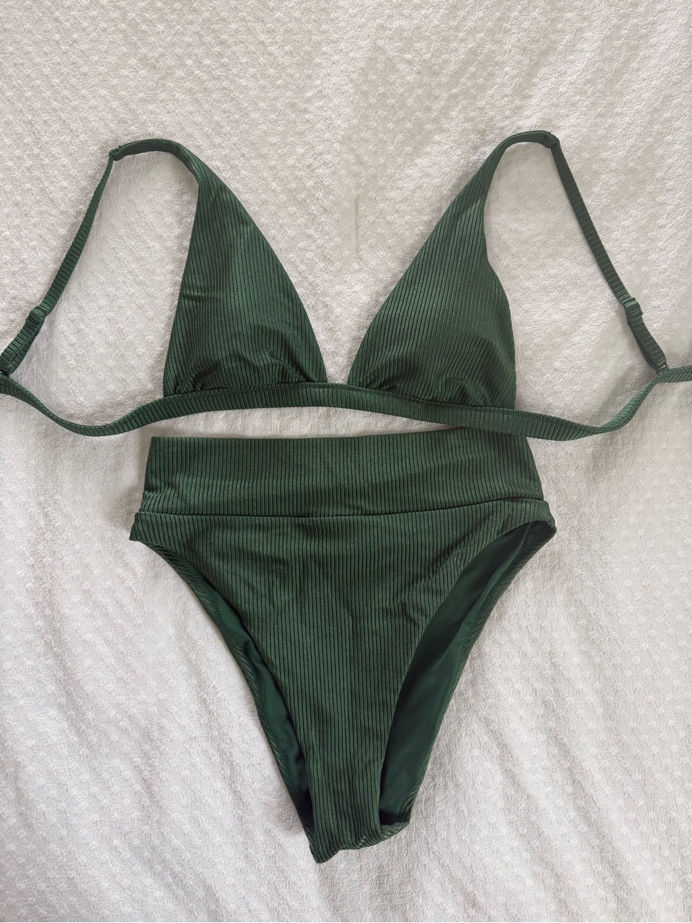 NWOT aerie sz SMALL  High-Cut Cheeky Bikini in Shimmery Emerald Green